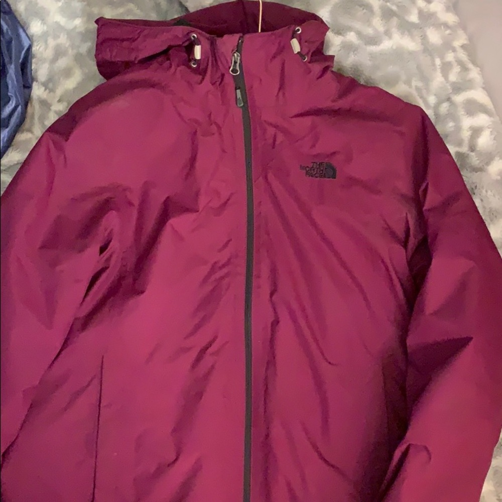Purple North Face double fleece lined jacket